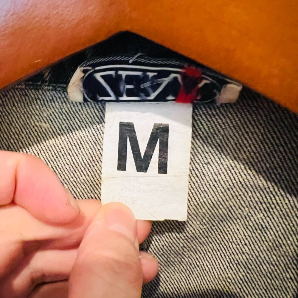 Vintage 80s 90s Denim Jean Jacket Womens Oversize Medium Chore Acid wash - Picture 7 of 16